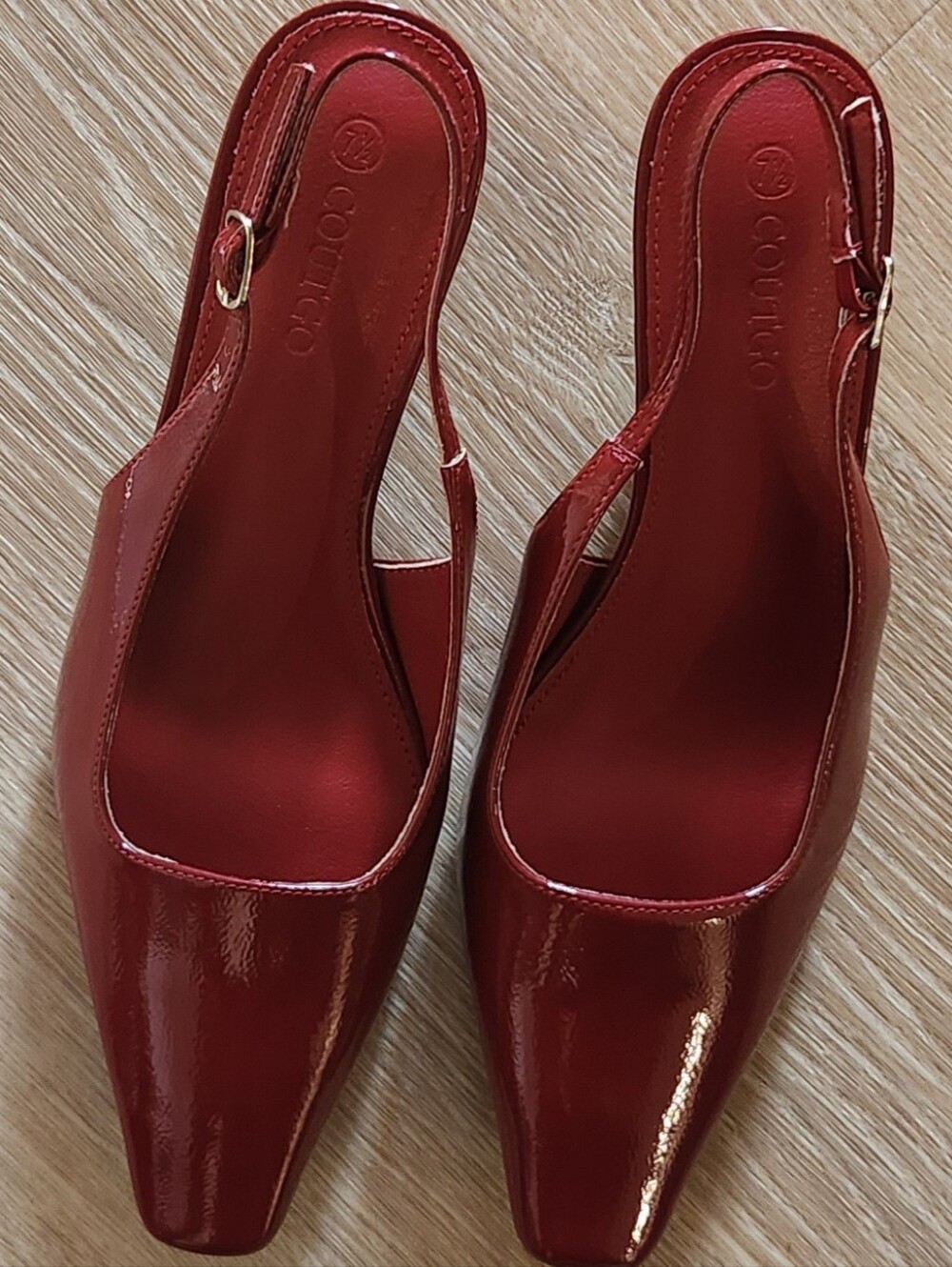 Coutgo Red Patent Slingback Kitten Heels – NWT